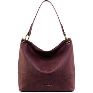 Women A-burgundy Brown Imported Zipper Ladies Shoulder Handbags with Back Pocket